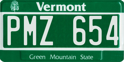VT license plate PMZ654
