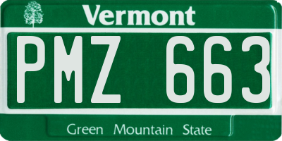 VT license plate PMZ663