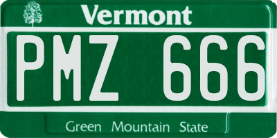 VT license plate PMZ666