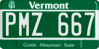 VT license plate PMZ667