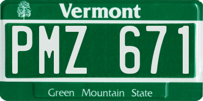VT license plate PMZ671