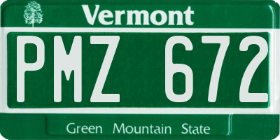 VT license plate PMZ672