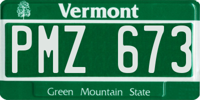 VT license plate PMZ673