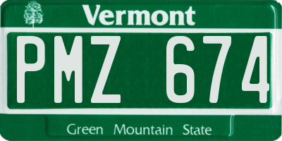 VT license plate PMZ674