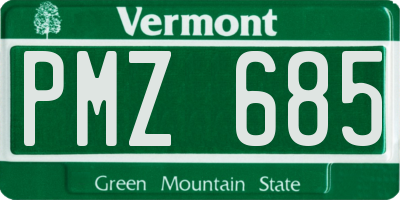 VT license plate PMZ685
