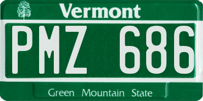 VT license plate PMZ686