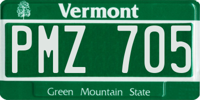 VT license plate PMZ705