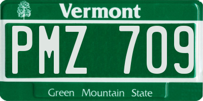 VT license plate PMZ709