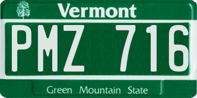 VT license plate PMZ716