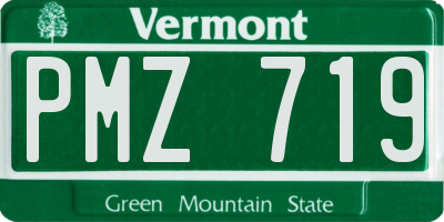 VT license plate PMZ719
