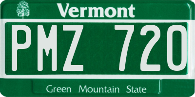 VT license plate PMZ720