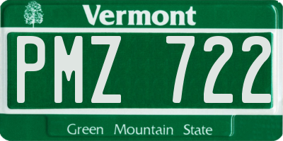 VT license plate PMZ722