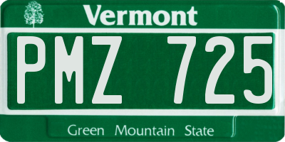 VT license plate PMZ725