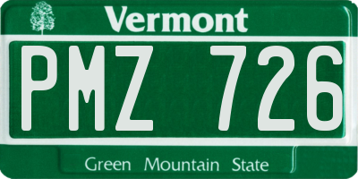 VT license plate PMZ726