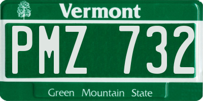 VT license plate PMZ732