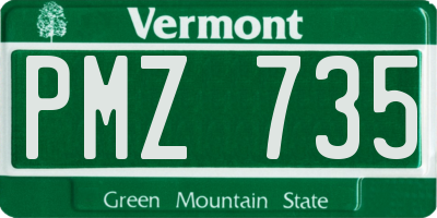 VT license plate PMZ735