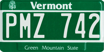 VT license plate PMZ742