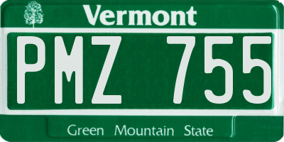 VT license plate PMZ755
