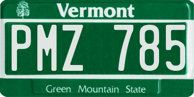 VT license plate PMZ785