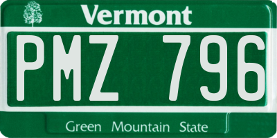 VT license plate PMZ796