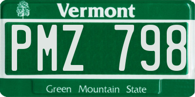 VT license plate PMZ798