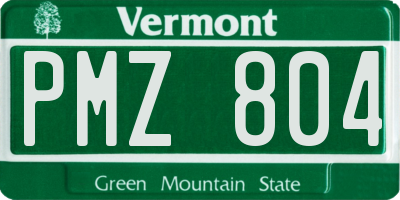 VT license plate PMZ804