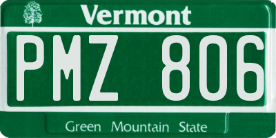 VT license plate PMZ806