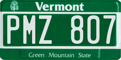 VT license plate PMZ807