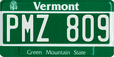 VT license plate PMZ809