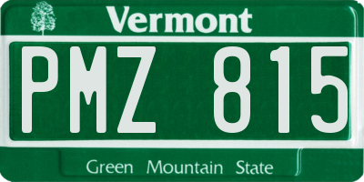 VT license plate PMZ815