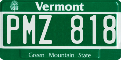 VT license plate PMZ818