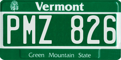VT license plate PMZ826