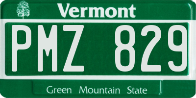 VT license plate PMZ829