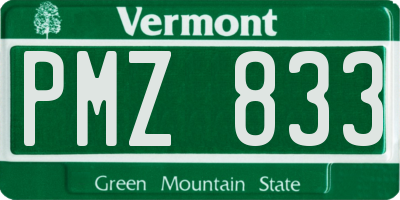 VT license plate PMZ833