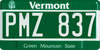 VT license plate PMZ837