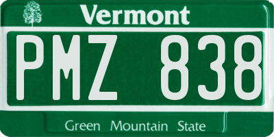VT license plate PMZ838