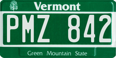 VT license plate PMZ842