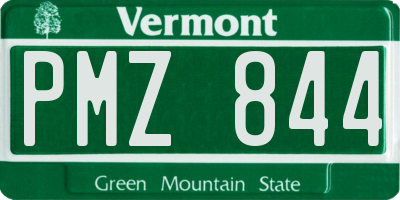 VT license plate PMZ844