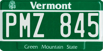 VT license plate PMZ845