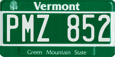 VT license plate PMZ852