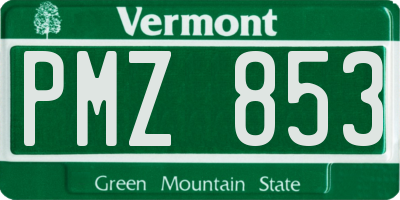 VT license plate PMZ853