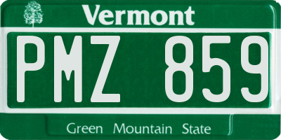 VT license plate PMZ859