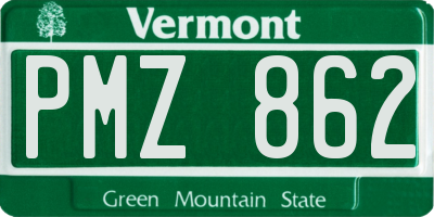 VT license plate PMZ862