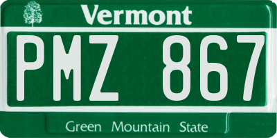 VT license plate PMZ867