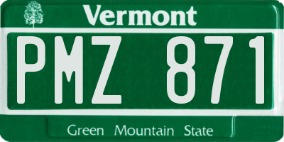 VT license plate PMZ871