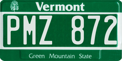 VT license plate PMZ872