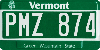 VT license plate PMZ874