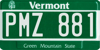 VT license plate PMZ881