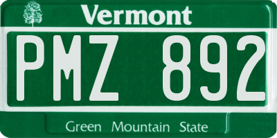 VT license plate PMZ892
