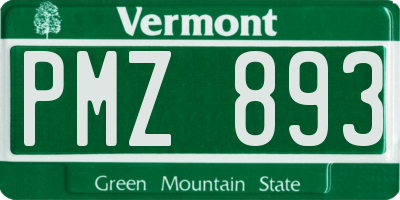 VT license plate PMZ893